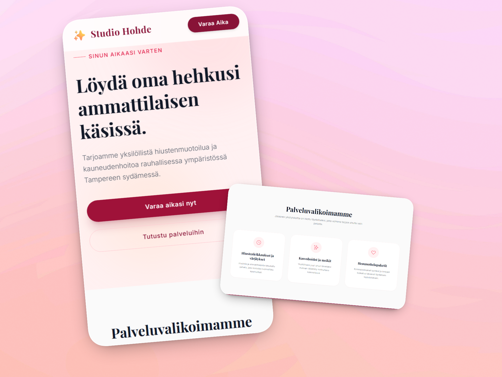 Parturikampaamon verkkosivut – verkkosivumalli
